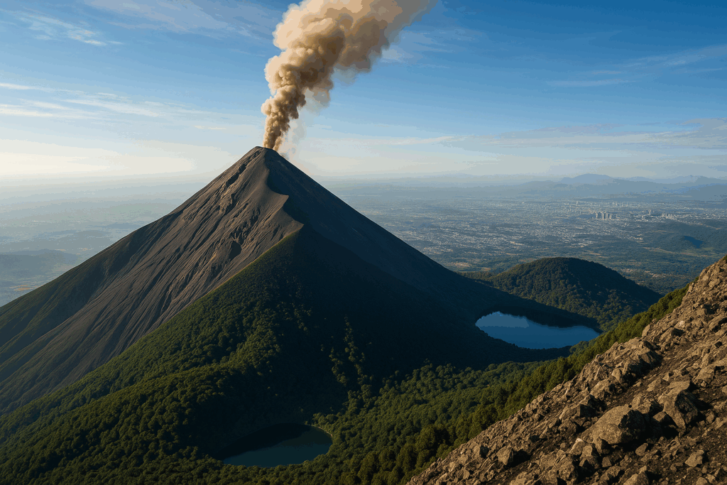 Volcán de fuego en Guatemala